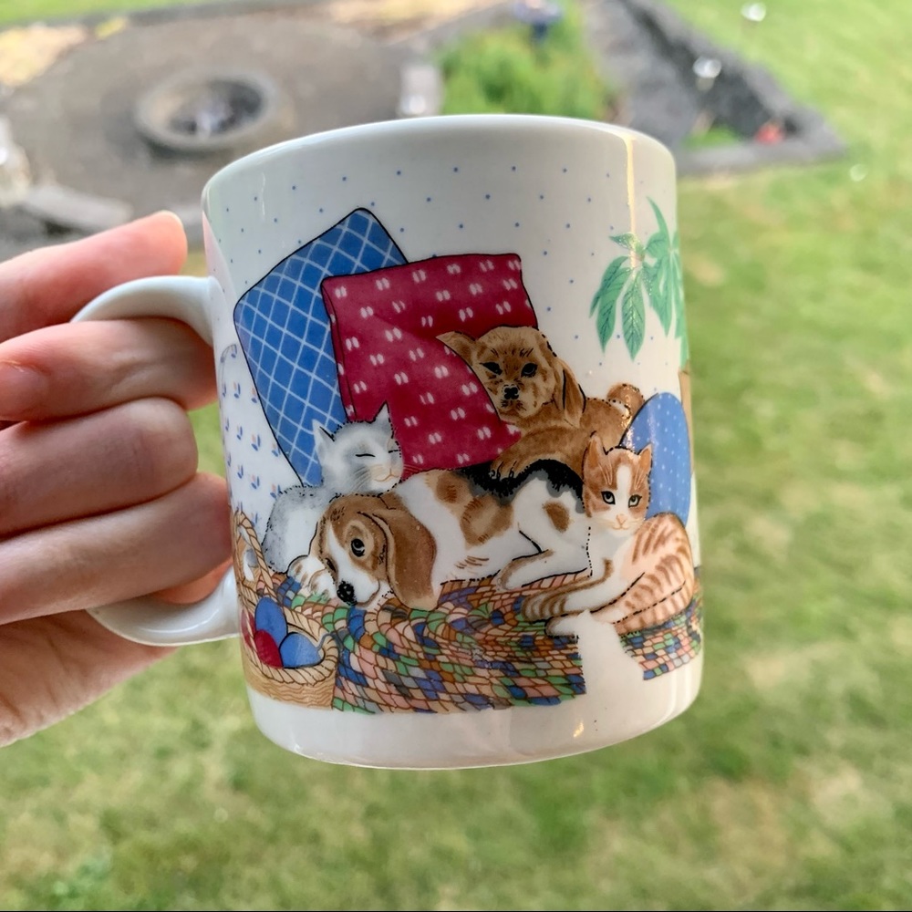 Vintage JSNY Animal Mug Dog & Cat Cup